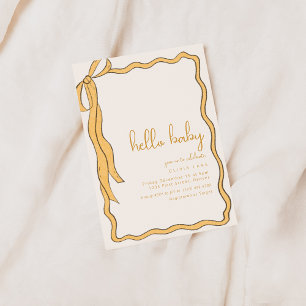 Whimsical Yellow Baby Shower Invitation