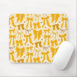 Whimsical Yellow Bows Pattern Mouse Mat<br><div class="desc">Coquette and whimsical mousepad featuring hand drawn illustration of yellow bows and heart pattern.</div>