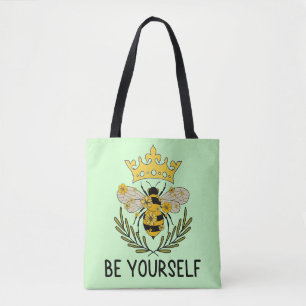 Whimsical Yellow Bumble Bee Tote Bag Nature Lovers