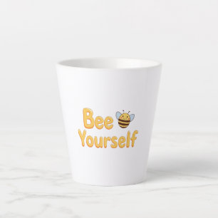 Whimsical Yellow Bumblebee and Quote Latte Mug