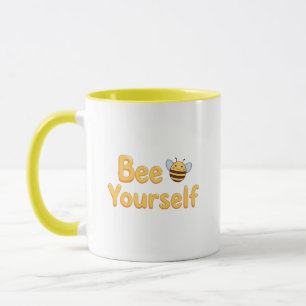 Whimsical Yellow Bumblebee and Quote Mug