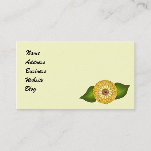 Whimsical Yellow Daisy Business Card (Front)