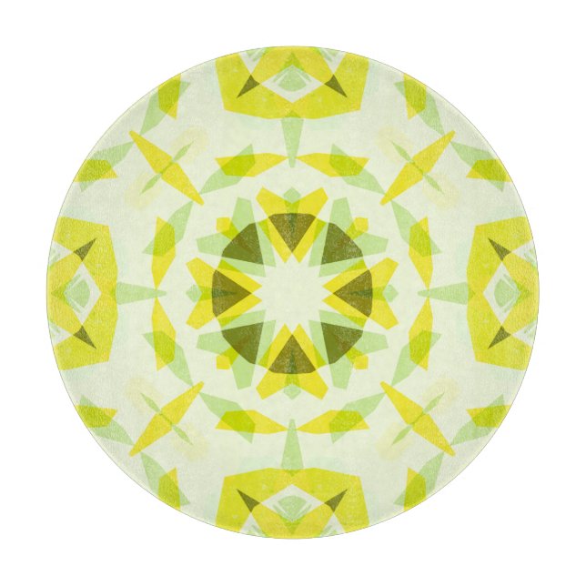 Whimsical Yellow Green Star Pattern Dopamine Decor Cutting Board (Front)