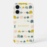 Whimsical Yellow Grey Abstract Shapes Custom Name