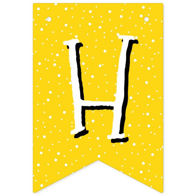 Whimsical Yellow Happy Birthday Bunting (Second Flag)