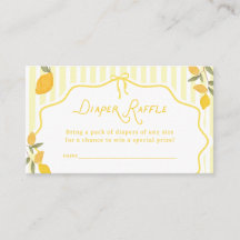 Whimsical Yellow Lemon Baby Shower Diaper Raffle