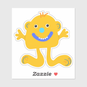 Whimsical Yellow Monster 4 x 4