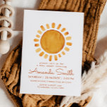 Whimsical Yellow Watercolor Sunshine Baby Shower Invitation<br><div class="desc">Cute watercolor boho yellow sun baby shower invitation.</div>