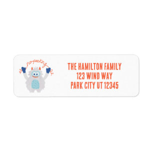 Whimsical Yeti No Peeking Holiday Return Address