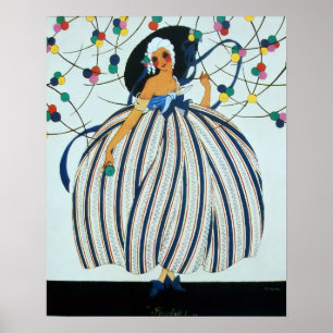 WHIMSICAL YOUNG GIRL BEAUTY FASHION COSTUME DESIGN POSTER