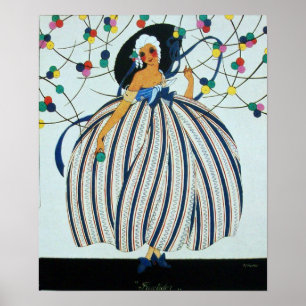 WHIMSICAL YOUNG GIRL BEAUTY FASHION COSTUME DESIGN POSTER