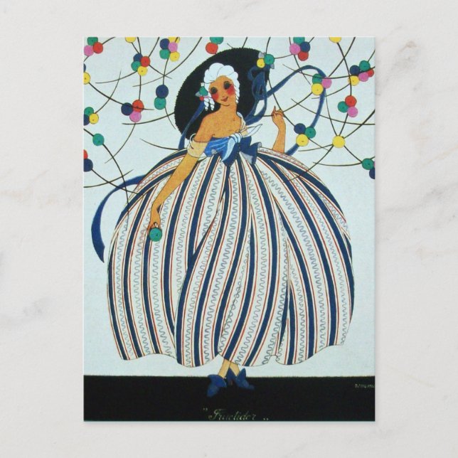 WHIMSICAL YOUNG GIRL / Beauty Fashion Postcard (Front)