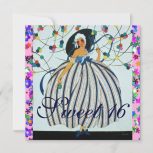 WHIMSICAL YOUNG GIRL SWEET 16 BIRTHDAY PARTY INVITATION
