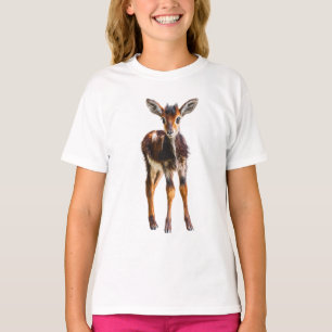 Whimsical Young Horned Antelope Kids T-Shirt