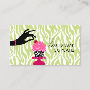 Whimsical Zebra Cupcake Bakery Business Card