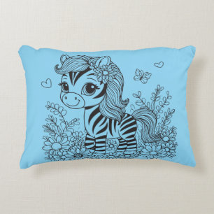 Whimsical Zebra Decorative Cushion