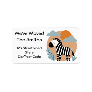 Whimsical Zebra Scandinavian Influenced Label