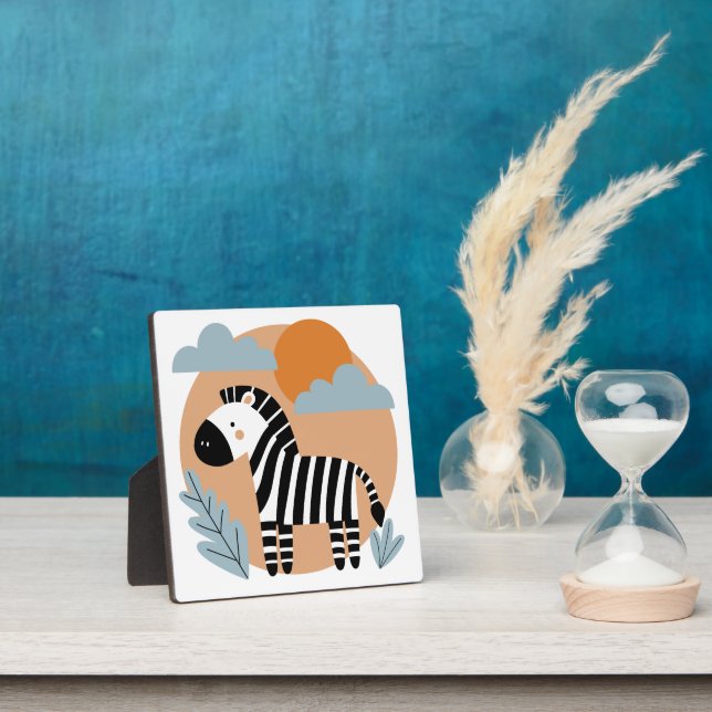 Whimsical Zebra Scandinavian Influenced Plaque (Insitu)