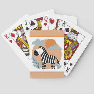 Whimsical Zebra Scandinavian Influenced Playing Cards