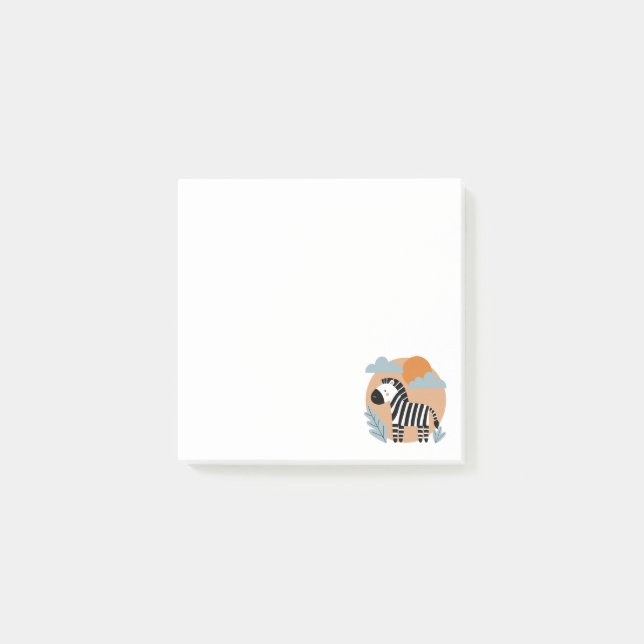 Whimsical Zebra Scandinavian Influenced Post-it Notes (Front)