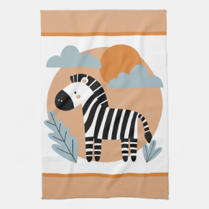 Whimsical Zebra Scandinavian Influenced Tea Towel