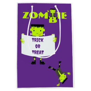 Whimsical Zombie Party Halloween Trick or Treat Medium Gift Bag