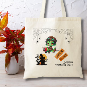 Whimsical Zombie Pilot Aeroplane Kids Halloween  Tote Bag