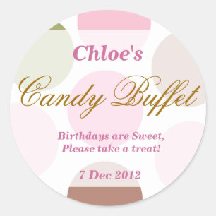 WhimsicalDotty Birthday Candy Buffet Sticker