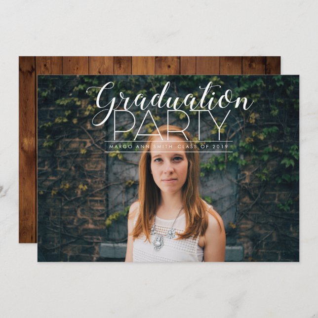 Whimsically Modern Graduation Party Invite (Front/Back)