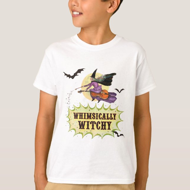 Whimsically Witchy Kids White T-Shirt (Front)