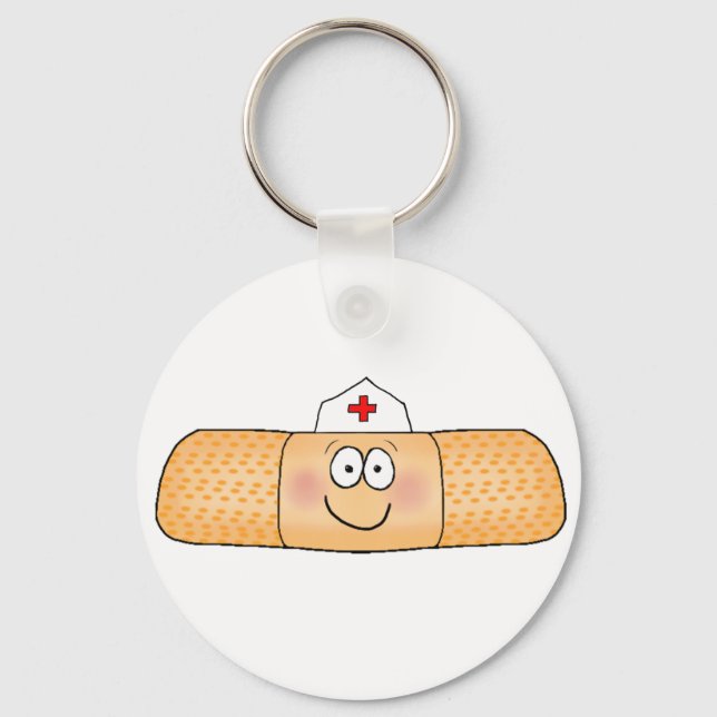 Whimsicla Band Aid Bandage with Nurse Hat Cute Key Ring (Front)