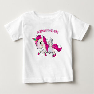 Whimsicle Flying Unicorn Pegasus Rainbow Horn Baby T-Shirt