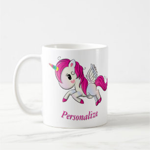 Whimsicle Flying Unicorn Pegasus Rainbow Horn Coffee Mug