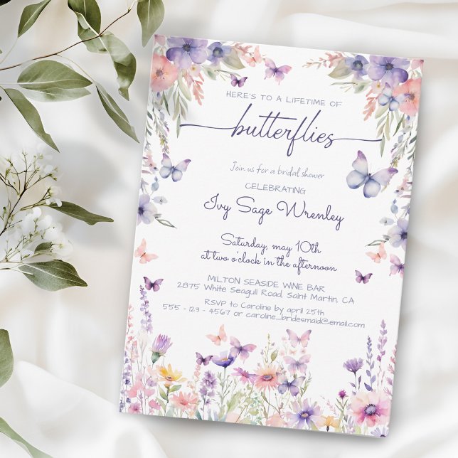 Whimsicle "lifetime of butterflies" bridal shower invitation (Creator Uploaded)
