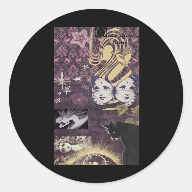 Whimsigoth Aesthetic Oversized Classic Round Sticker (Front)