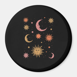 Whimsigoth Aesthetic Vintage Half Moon Sun Magnet