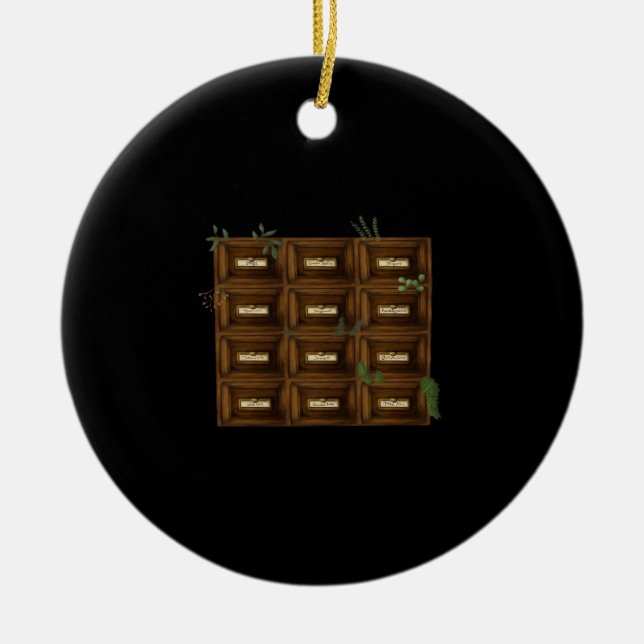 Whimsigoth Apothecary Drawers Ceramic Tree Decoration (Front)