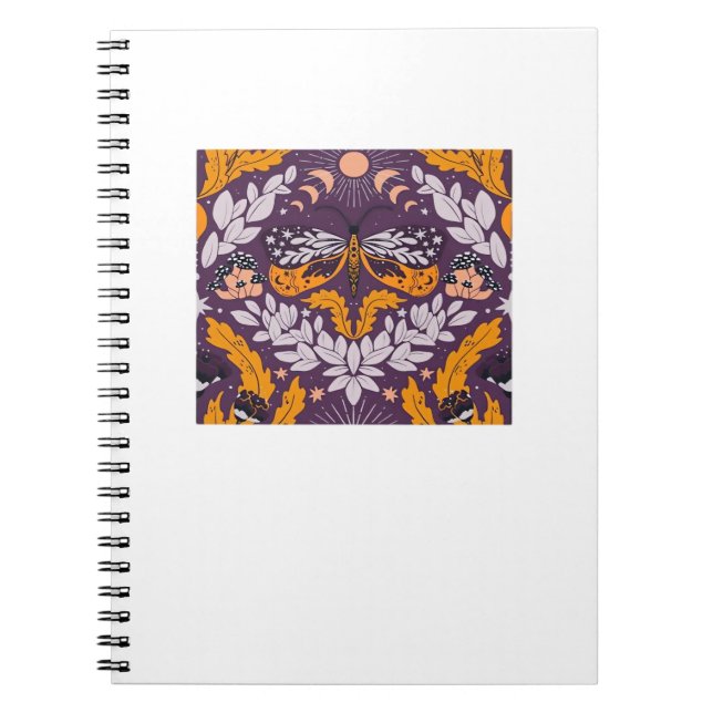 Whimsigoth Butterfly Florals - Purple, Lavender An Notebook (Front)