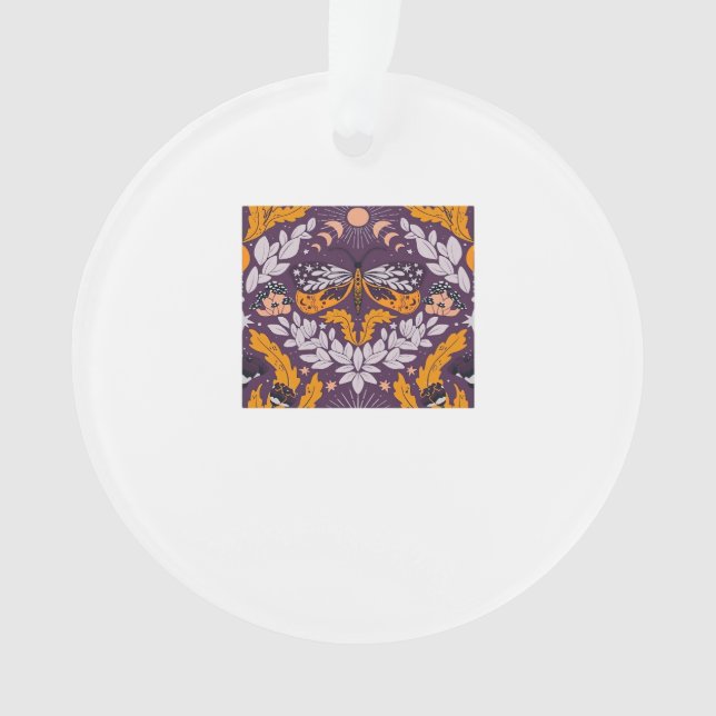 Whimsigoth Butterfly Florals - Purple, Lavender An Ornament (Front)