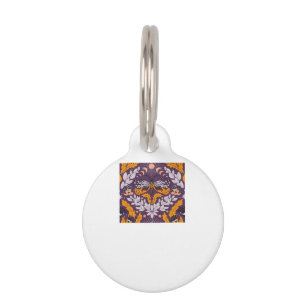 Whimsigoth Butterfly Florals - Purple, Lavender An Pet Tag