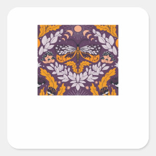 Whimsigoth Butterfly Florals - Purple, Lavender An Square Sticker