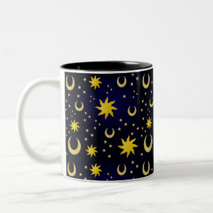 Whimsigoth Celestial Suns, Moons, & Stars Two-Tone Coffee Mug