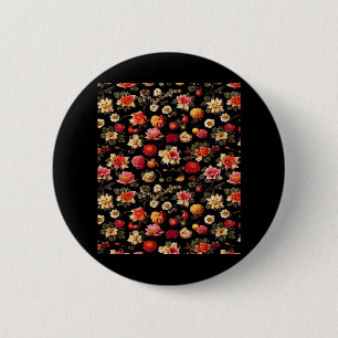 Whimsigoth Chintz Vintage Oil Painting 6 Cm Round Badge