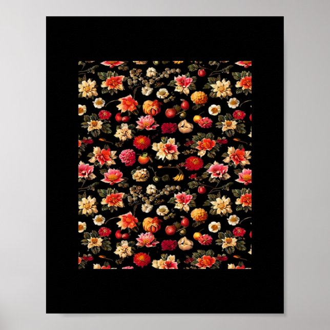 Whimsigoth Chintz Vintage Oil Painting Poster (Front)