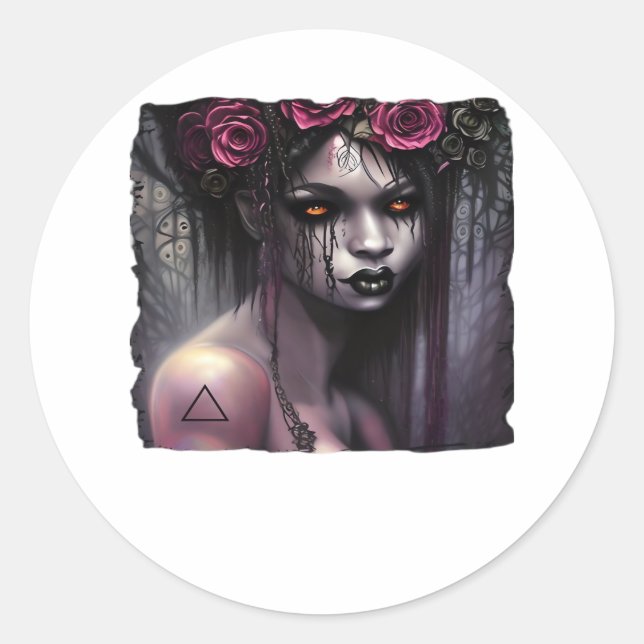 Whimsigoth Classic Funny Round Sticker (Front)