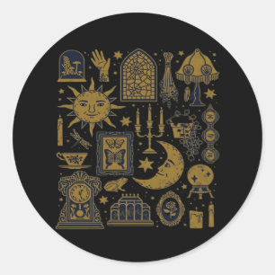 Whimsigoth Classic – Mystical Moons & Forest Classic Round Sticker