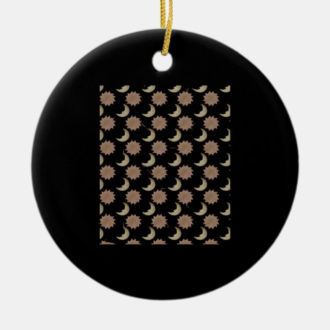 Whimsigoth Clouds Graphic Ceramic Tree Decoration (Front)