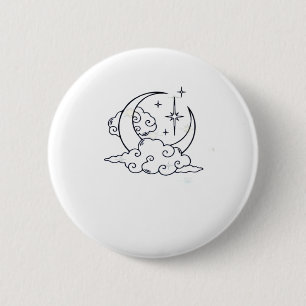 Whimsigoth Clouds Moon Witchy Classic 6 Cm Round Badge