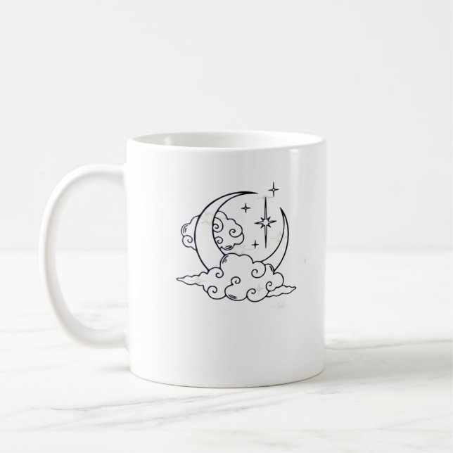 Whimsigoth Clouds Moon Witchy Classic Coffee Mug (Left)