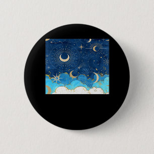 Whimsigoth Clouds Sun Moon Witchy Classic 6 Cm Round Badge